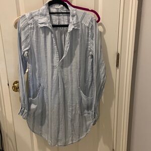 Striped linen cover-up dress.